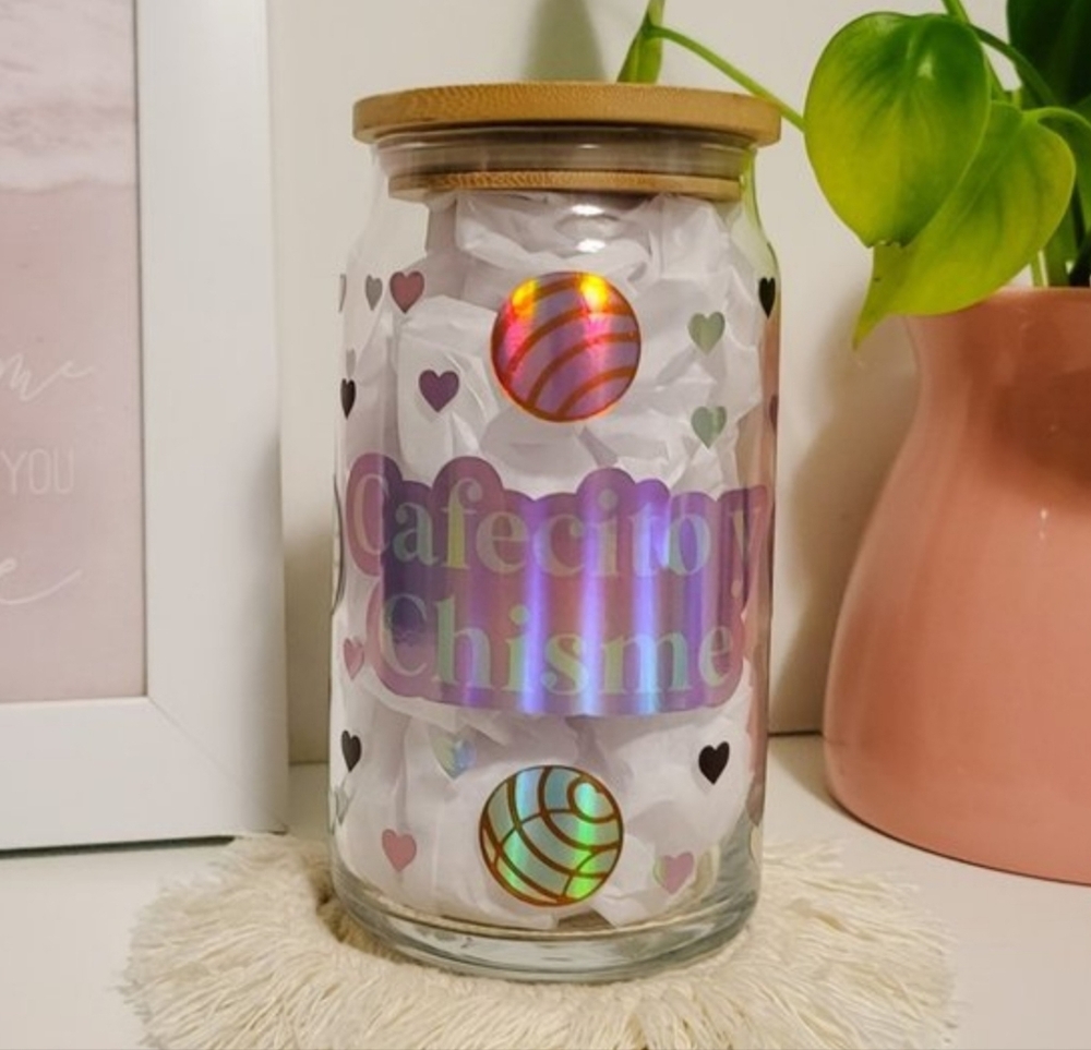 ✨️SOLD✨️ Cafecito y chisme Libbey glass with straw